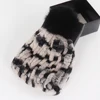 Women Striped Knitted Real Fur Hat Natural Warm Rex Rabbit Fur Hats Top Fox Fur Pompom Caps Lady Quality Real Rex Rabbit Fur Cap 4