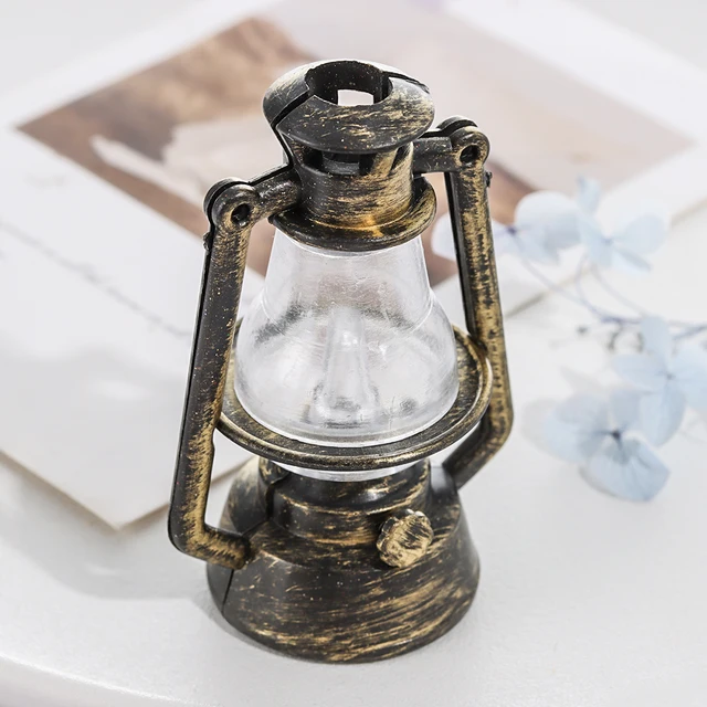 1:12 1:6 Scale Miniature Oil Lamp Dollhouse Accessories Mini Kerosene Lantern Doll House Decor Scene Ornaments Pretend Play 4