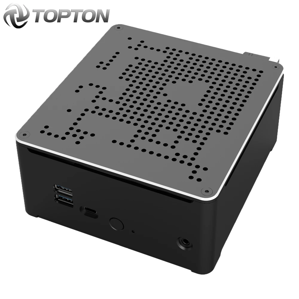 TOPTON-Mini PC Intel i9 10880H i9 9880H i7 9850H 2 Lans 2 * DDR4 64GB 2 * M.2 PCIE + SATA, Ordenador de juegos Win10 Pro 4K HDMI DP AC WiFi
