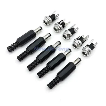 

5pcs 5.5mmx2.5/2.1mm DC025M DC Power Supply Plug Connector Female Metal Panel Mount Socket Jack DC Connectors Terminal Adapter