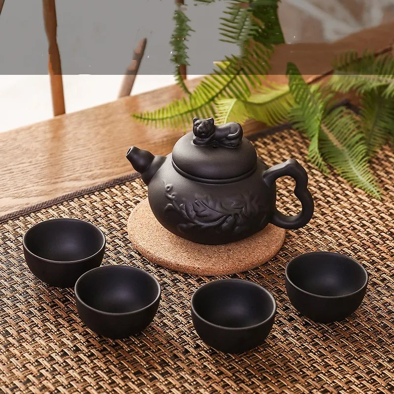 Исинский чайник с фильтром красавиц, ручная работа, из фиолетовой глины индивидуальные подарки чайник xishi один горшок из четырех чашек Путешествия Чайный сервиз - Цвет: One pot of four cups