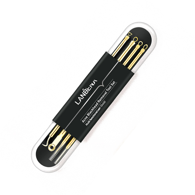 Rose Gold Acne Blackhead Comedone Pimple Belmish Remover Needles Face Beauty Skin Care Tools Black Head Removal Tool