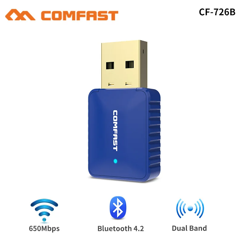 COMFAST CF 726B Bluetooth 4 2 Двойная частота 650 м WiFi + беспроводная сетевая карта адаптер в 1