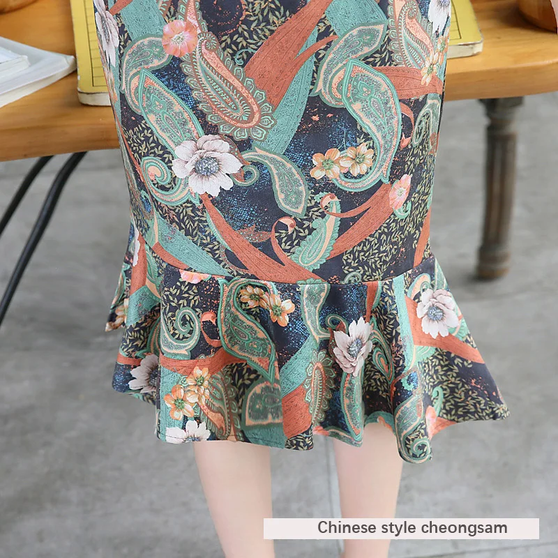 Женское Новое Осеннее длинное платье в стиле ретро, улучшенная версия толстого платья, Чонсам «рыбий хвост»