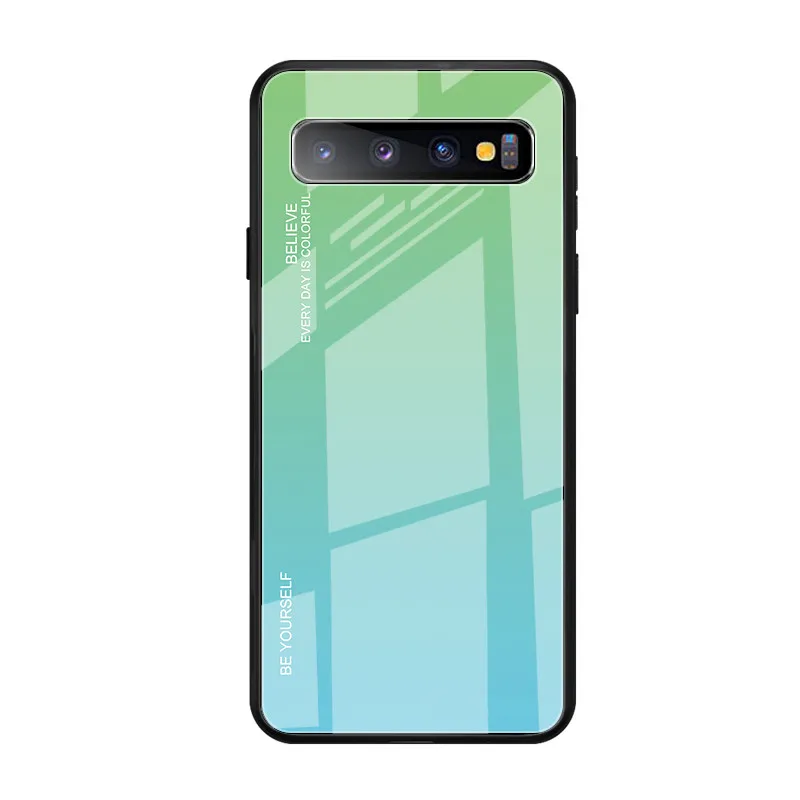 Цветной градиентный чехол из закаленного стекла для телефона samsung Galaxy S8 S9 S10 plus J4 J6 M30 M40 Note8, защитный чехол-накладка - Цвет: style 6