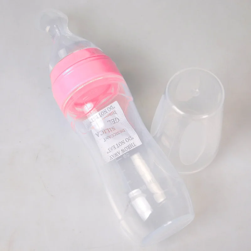 Детская силиконовая бутылочка для кормления - Color: Pink