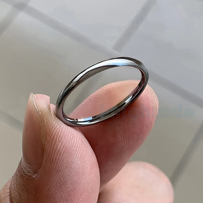 Width 2mm Высокое качество Вольфрам Карбидное кольцо серебряное обручальное кольцо Обручение кольцо для Для мужчин Для женщин купольная полоса полированная Блестящий свободный крой 8/6/4/2 мм - Цвет основного камня: Width 2mm