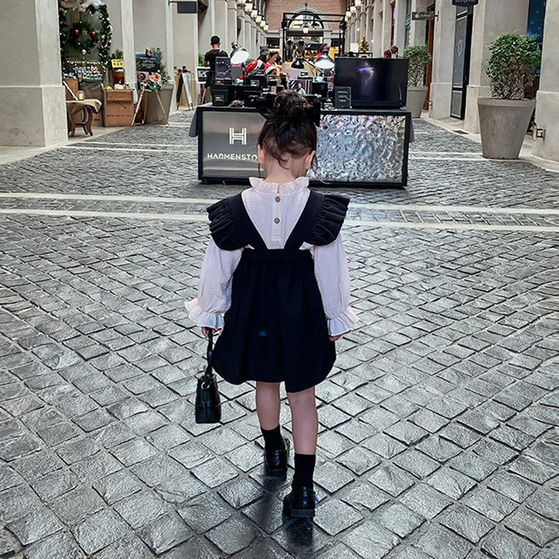 Kids Shirts Girls' Cotton And Linen Shirts Spring And Autumn New Children's Korean Brief Casual Bottoming Shirt Blouse WT031