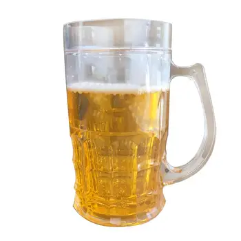 

450ml creative double mezzanine summer town ice spoof fake beer mug