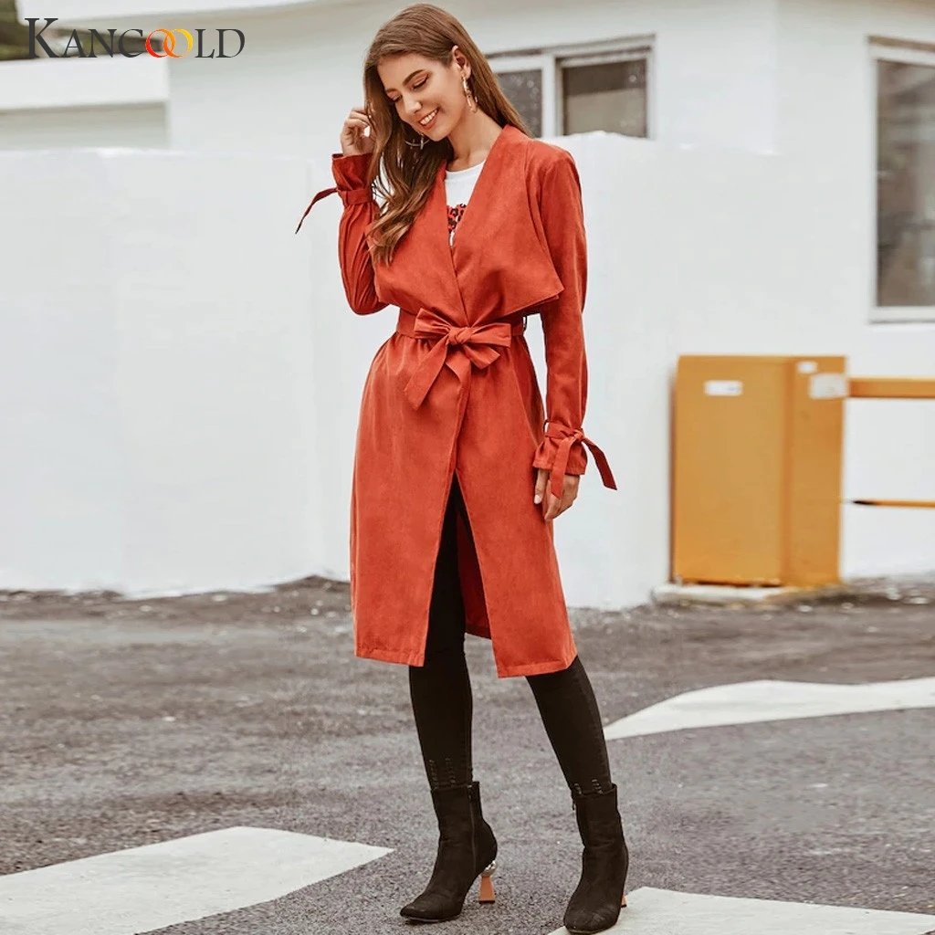 

KANCOOLD coats MINIMALIST STYLE Fashion Casual Autumn Solid Tops coat Long Sleeve Slim Bandage coats and jackets women 2019Sep3