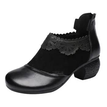 

New Famous Bright Cowhide + Matte Cowhide Women Leather Shoes Fashion Elegant Deep Mouth Ladies High Heel Shoes New Black Brown
