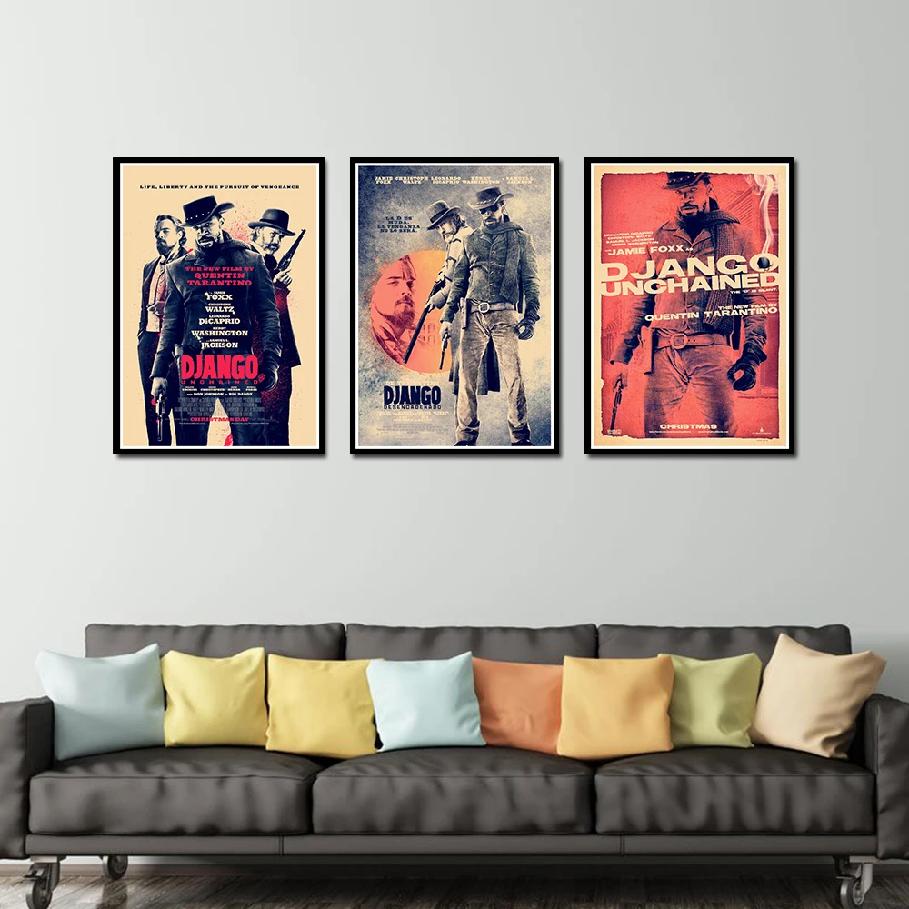 Django Unchained плакат декоративный DIY настенные холст Стикеры домашний бар арт Плакаты