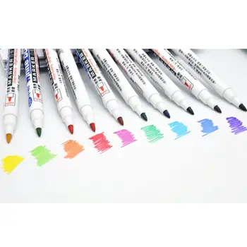 

10 Colors Erasable Whiteboard Marker Pen Non Toxic Sign Fine Nib Student Drawing Pens Office School Supplies