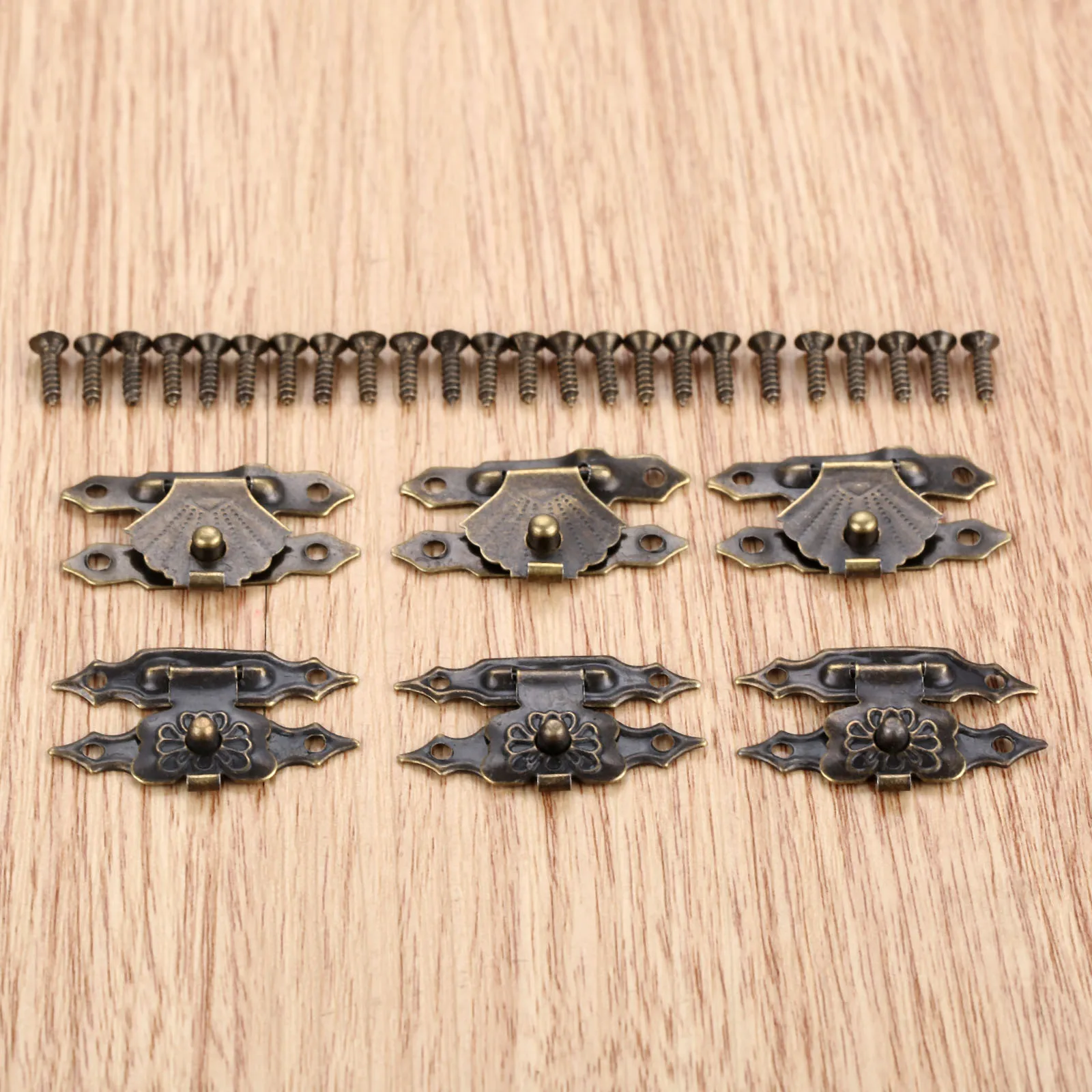 Furniture Hardware Jewelry Box Hasps Decorative Latches Butterfly Twist Latch 10 Pcs Antique Bronze Iron Jewelry Box Padlock Hasps Latch Clasp Lock Wooden Wine Gift Box Buckle 30*18mm