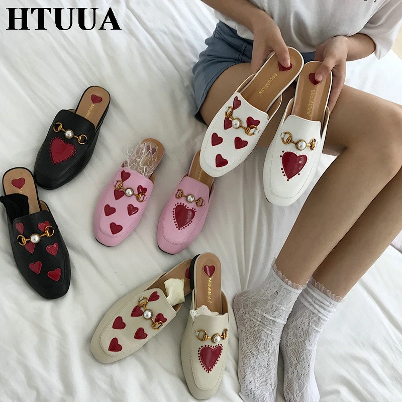 HTUUA/Брендовая обувь без задника с пряжкой; женские осенние слипоны на плоской подошве; черные, бежевые, белые горки для улицы; женская обувь на плоской подошве; SX3298