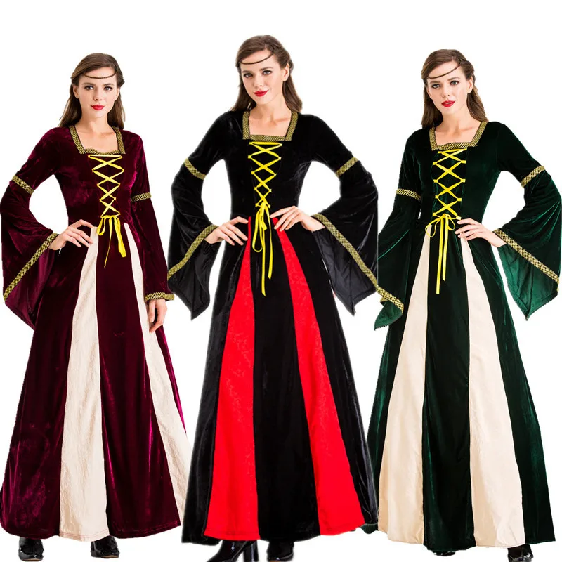 

New Style Photo Shoot Halloween COS Europe Retro Palace Clothing Queen Princess Queen Party Performance Evening Gown