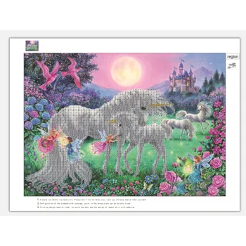 

5D DIY Diamond Embroidery Painting of Unicorn Handmade Wall Decoration Cross Stitch Printing Craft Kits without Frame