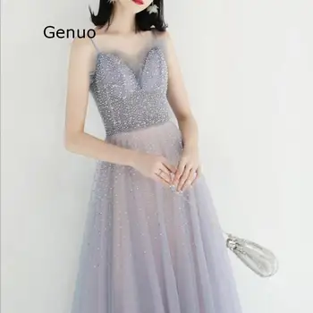 

Genuo 2019 Women Dress Summer Formal Sexy V-neck Sequin Long Party Dress Lady Elegant Bridesmaid Ball Gwon Maxi Dress No Belt