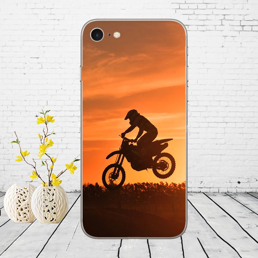 49DD Motocross moto cross dirtbikes Soft Silicone Cover Case for iphone 5 5s se 6 6s 8 plus 7 7 Plus X XS SR MAX case iphone 7 cardholder cases