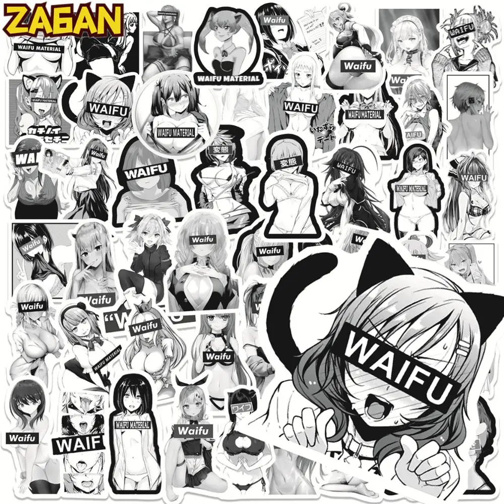 Girl Stickers Skateboard Laptop-Guitar Hentai Anime Sexy Waterproof Waifu Luggage Kids Toy