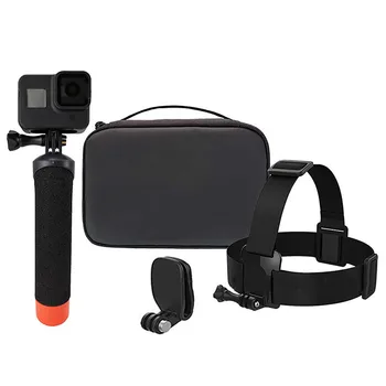 

5 in 1 Storage Bag Buoyancy Rod Hat Clip Headband for Gopro Max Hero 8/7/6/5 Action Camera Hard Bag Case Accessories