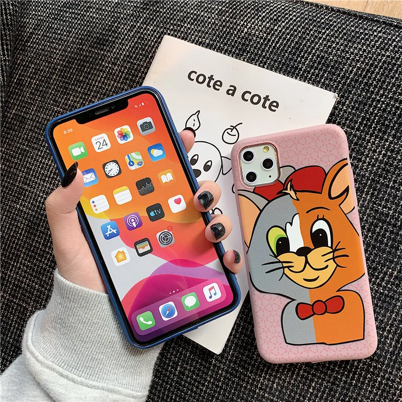 Милый мягкий чехол для телефона с мультяшным котом для iPhone 6, 6 S, 7, 8 Plus, X, XS, MAX, XR, 11 Pro, Max, милый матовый чехол с аниме