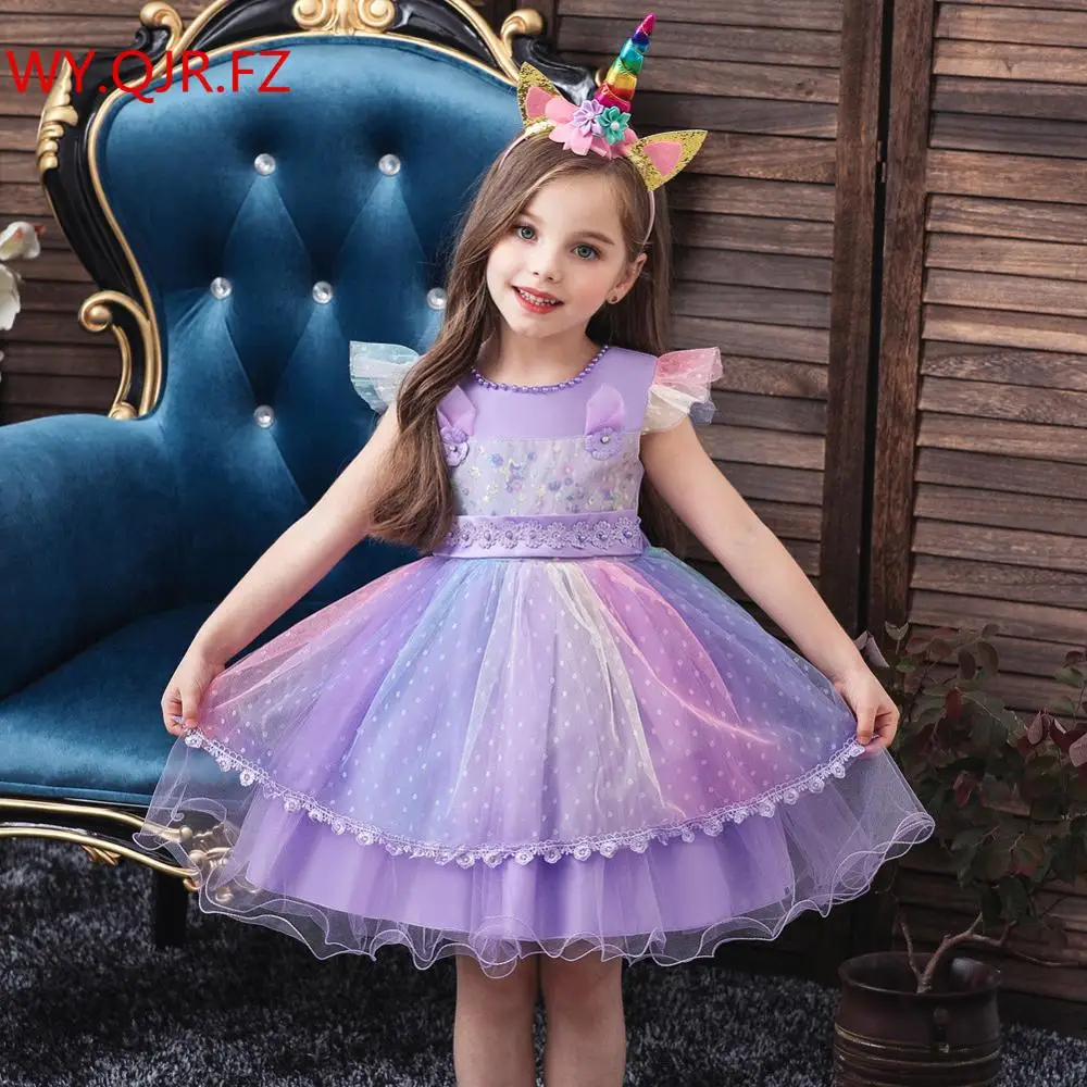 

Детская одежда BH- 756A #, платье для девочек с цветами, фиолетовое Короткое бальное платье, кружевной наряд на день, Рождество, вечернее платье для выпускного вечера, оптовая продажа
