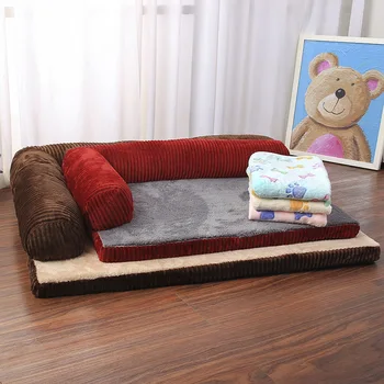 

Removable and Washable Dog Kennel Luxury Big Dog Bed Cat Sofa Cushion Cat Dog Pet Cushion Big Dog L-shaped Recliner Sofa Pet Bed