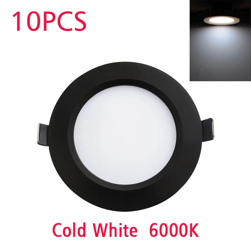 10 pcs LED Downlight Waterproof Black Shell IP65 5W 7W 9W 12W 15W 18WCold Warm Natural White Spot Lamp 220V 230V Indoor Lighting downlighter Downlights