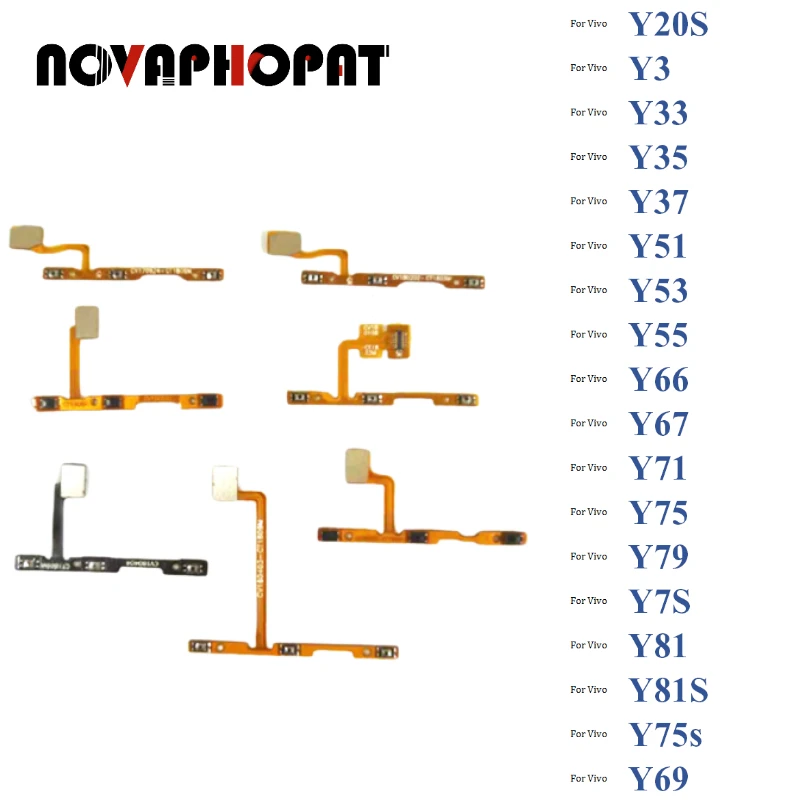 

10PCS For Vivo Y20S Y3 Y33 Y35 Y37 Y50 Y51 Y53 Y55 Y66 Y67 Y69 Y71 Y75 Y79 Y75s Power On Off Volume Up Down Buttons Flex Cable