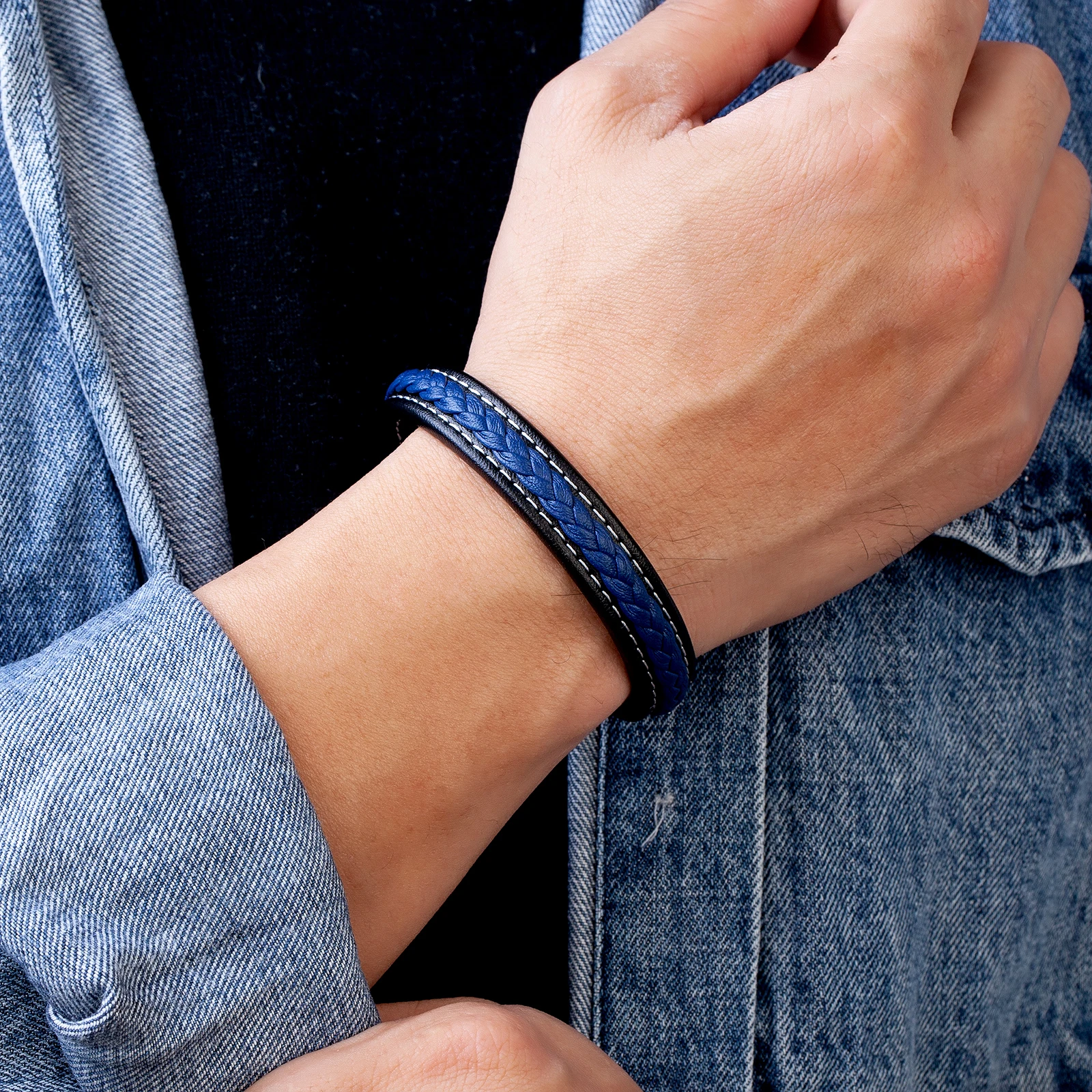 Classic Men's Braided Leather Rope Chain Women Bracelets Jewelry Gold-color Magnetic Buckle Couple Bracelets For Lovers - Image 6