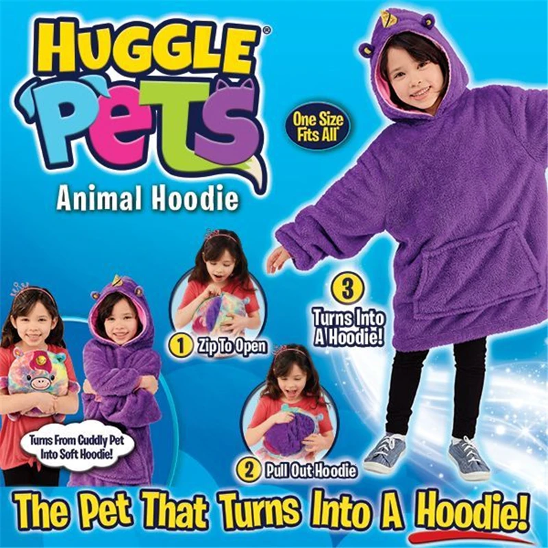 Худи Huggle Pets; толстовка с капюшоном в виде динозавра; теплые зимние пальто с капюшоном; банный халат; флисовый пуловер для детей; Рождественский подарок