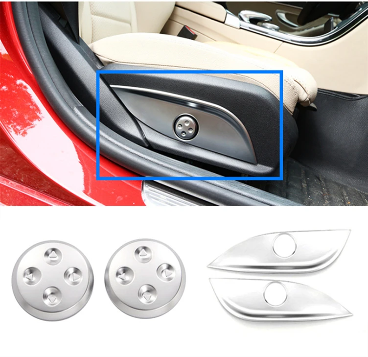 Carbon Fiber Car Seat Adjust Switch Cover Panel Trim For Mercedes Benz new C E GLC W205 W212 W213 Car Accessories