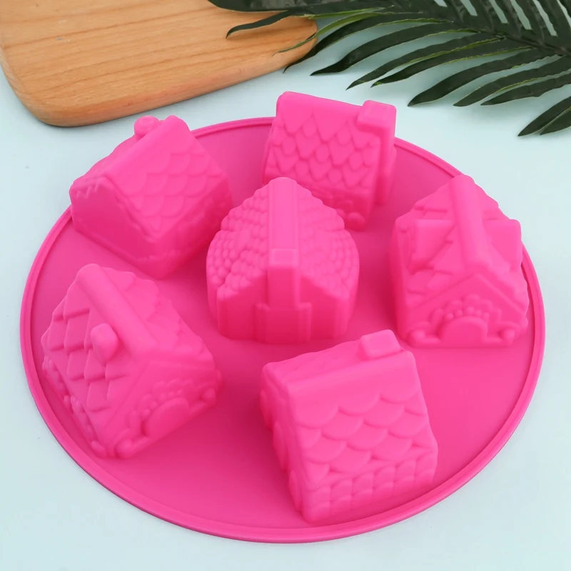 Силиконовые 3D Рождественский Пряничный дом форма для торта шоколад для дома инструменты украшения форма для выпечки печенья