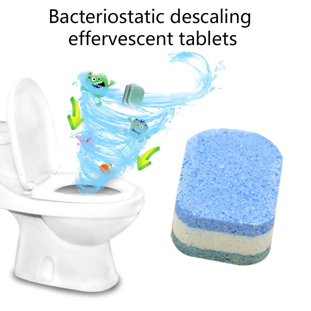 1Pcs Automatic Bleach Toilet Bowl Tank Cleaner Blue Tablets Flush Cleaner wholesale #2c11  (4)