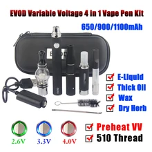 5 шт. Vape Dab ручки испаритель evod батарея 4 в 1 Стартовые наборы сухой травы воск масло тележки вейпер 510 нить CE3 Vape картриджи комплект