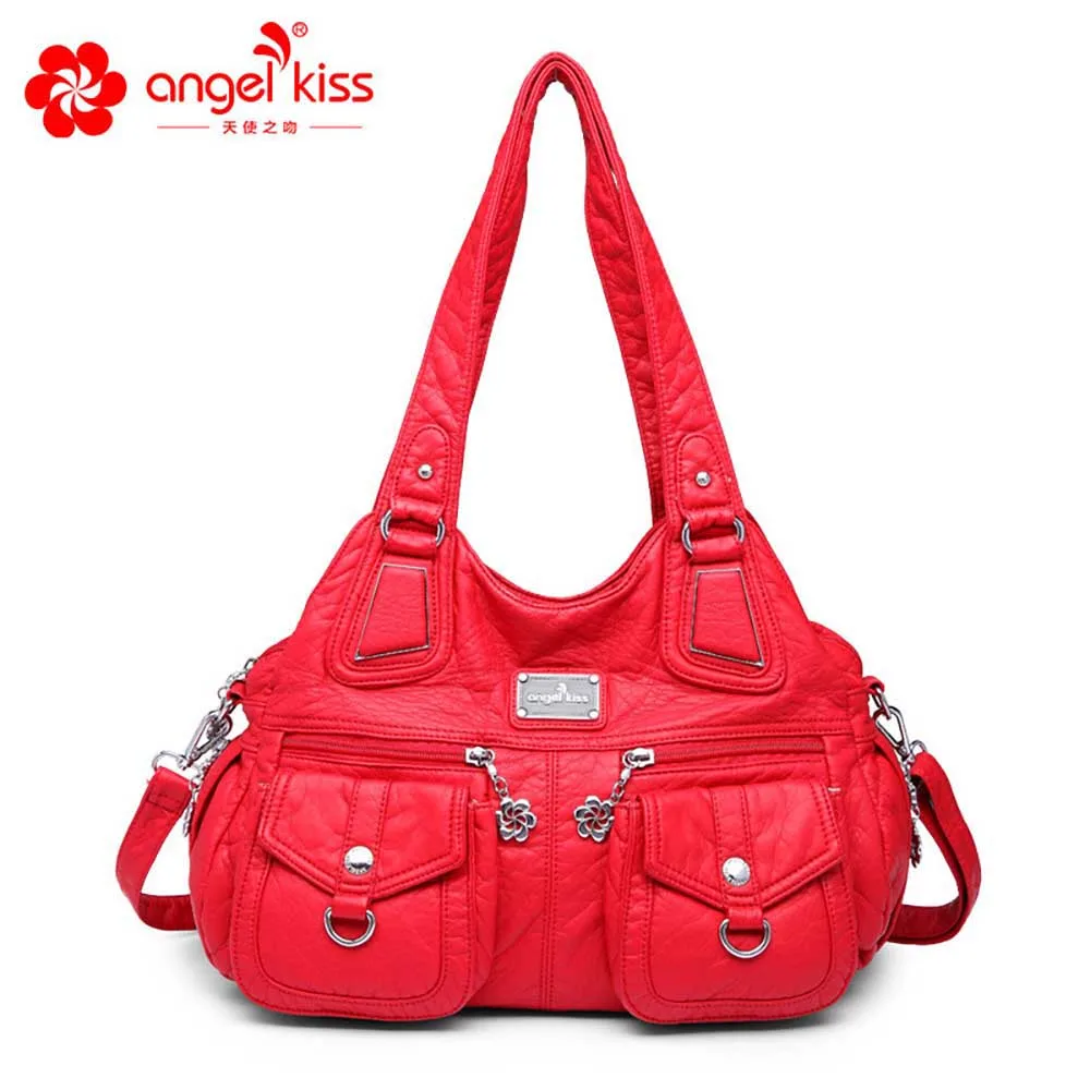 

Luxury PU Leather Women Handbags designer Angel Kiss Women Casual Single Shoulder Bags Solid Large Purses Handbags For Femeal