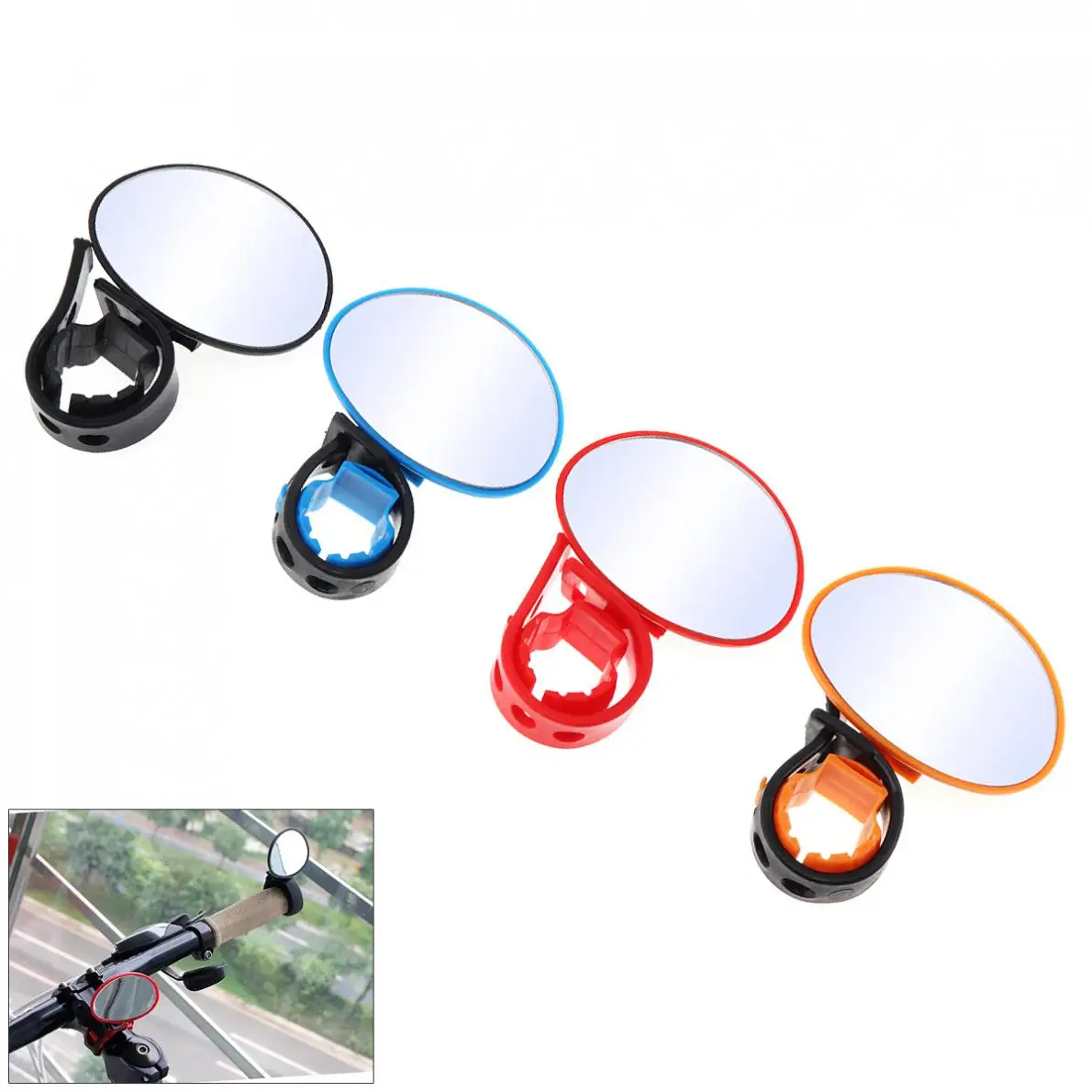 

Universal Bicycle Rear View Mirror Adjustable 360 Degree Rotate Safe Cycling Handlebar Mirror Bike Rearview Mirror