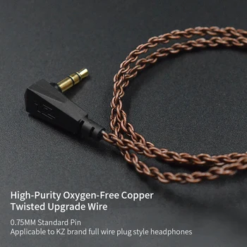 

KZ ZS10 ZST ZS3 Original Cable High-Purity Oxygen-Free Copper Twisted Upgrade Cable 2pin Cable For V90 BA5 KZ ZSX