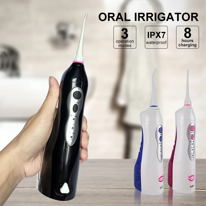 

IPX7 Waterproof Professional Cordless Dental Oral Irrigator Portable and Rechargeable Waterproof 3 Modes Water Flossing