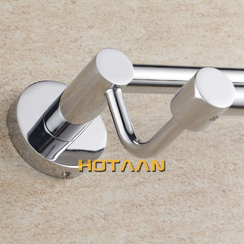 Chrome Finish Stainless Steel Bathroom Accessory Double Towel Bar Towel Rail Holder 60cm YT-10998