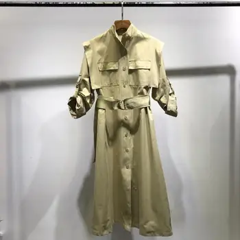

B00956550 women classic single breasted trench dress