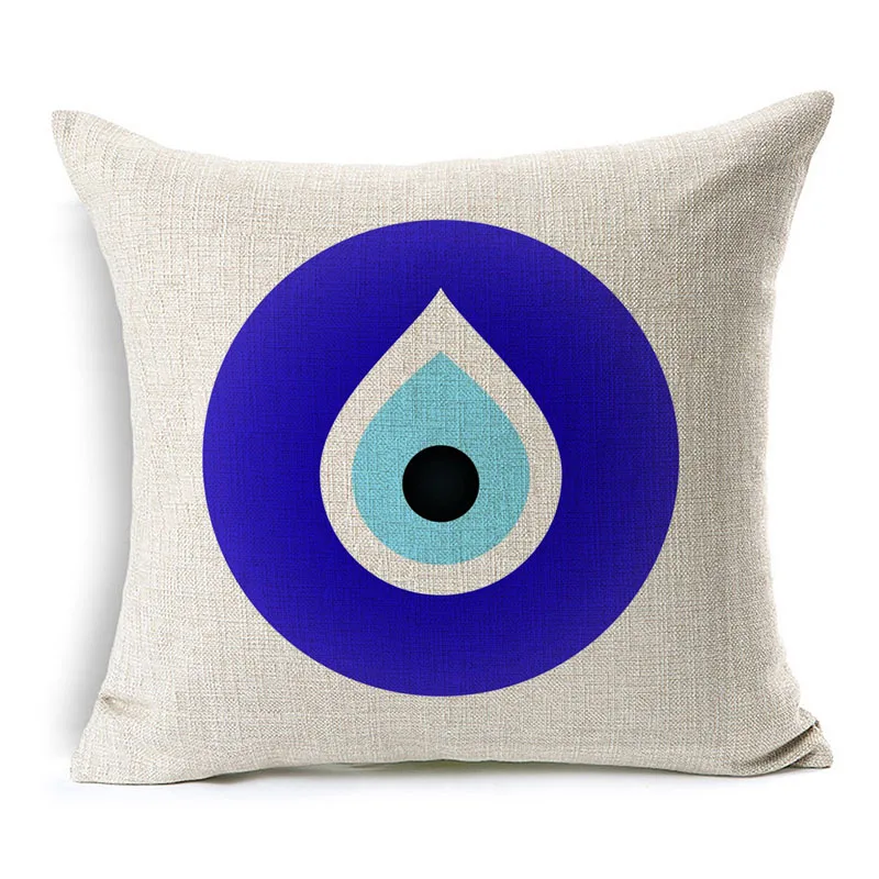 G Evil Eye наволочка для подушек средиземноморские и азиатские племена культура Подушка Чехлы для дивана декоративная бежевая льняная наволочка - Цвет: G