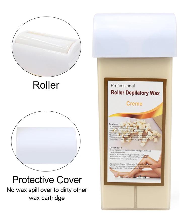 Professional Roll On Refillable Warm Wax for Hot Depilatory Heater Warm Waxing Hair Removal Wax Taste