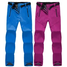 Уличные женские походные брюки толстые теплые флисовые мягкие брюки оболочки водонепроницаемые ветрозащитные мягкие оболочки походные беговые быстросохнущие брюки