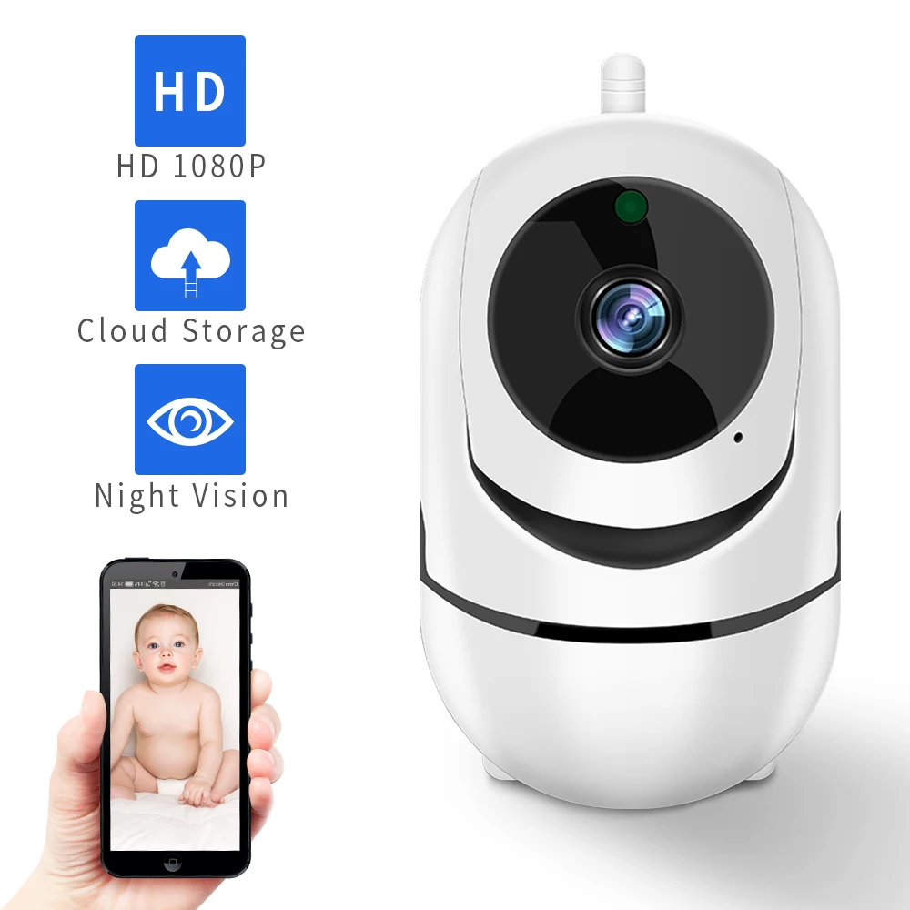 1080P Full HD Беспроводная IP камера Wifi IP CCTV камера Wifi мини Сетевая видео камера с функцией автоматического слежения ИК ночного видения