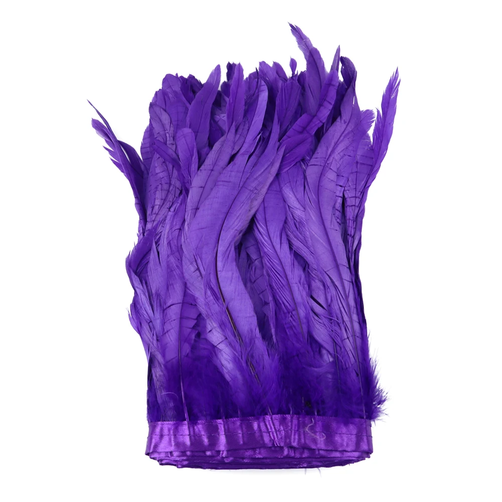 purple Окрашенные Цвет курица Петушиный Хвост перья отделкой курица Coque перо ленты для платья юбка; Детские карнавальные костюмы Шлейфы - Цвет: purple