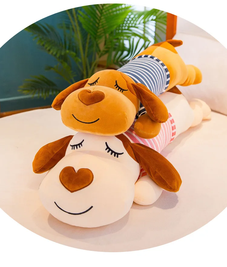 И мягкий хлопок сидя собака плюшевые игрушки в полоску pa gou ленивая Пижама Подушка подарок на день рождения