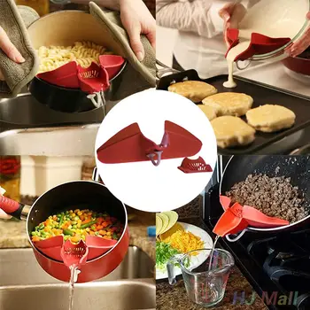

Practical Gadget Silicone Washing Rice Soup Funnel Pourer Cooking Tool