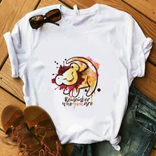 Футболка с рисунком льва для девочек; модная женская футболка с изображением животных; летняя хлопковая белая футболка; мягкие повседневные топы в стиле Харадзюку